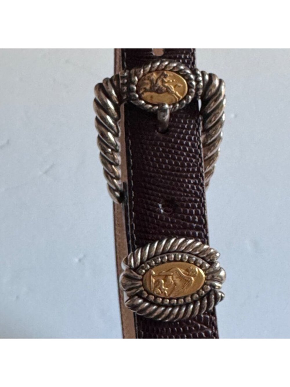 Brighton Brown Leather Belt Museum Collection M 37809 Sphinx Pegasus Vintage 90s - Picture 16 of 16